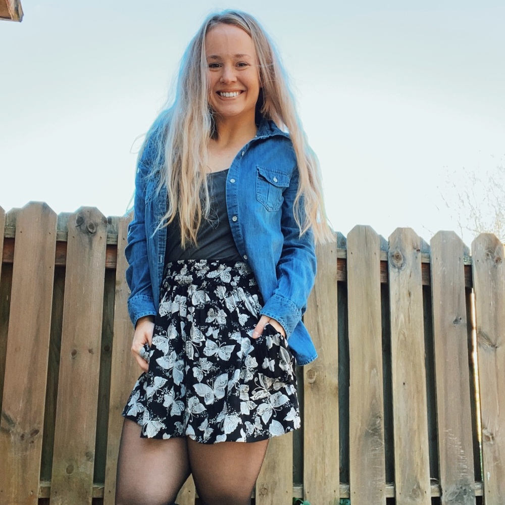 Butterfly printed skirt